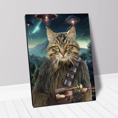 WOOFIE IN SPACE - Chewbacca & Star Wars Inspired Custom Pet Portrait Canvas