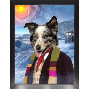 Doctor Hoot - Doctor Who Inspired Custom Pet Portrait Framed Satin Paper Print