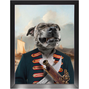 The Squashbuckler - Swashbuckler & Pirate Inspired Custom Pet Portrait Framed Satin Paper Print