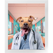 Load image into Gallery viewer, LOVE DOCTOR - Doctor Inspired Custom Pet Portrait Framed Satin Paper Print