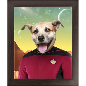 CAPTAIN DIGYARD - Star Trek Inspired Custom Pet Portrait Framed Satin Paper Print