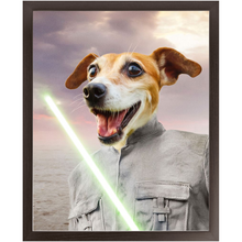 Load image into Gallery viewer, Fluke Carchaser - Jedi Luke Skywalker &amp; Star Wars Inspired Custom Pet Portrait Framed Satin Paper Print