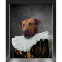 Load image into Gallery viewer, Duchess Courage - Renaissance Inspired Custom Pet Portrait Framed Satin Paper Print