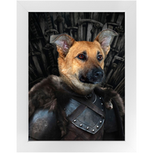 Load image into Gallery viewer, Snow Doubt - Game Of Thrones Inspired Custom Pet Portrait Framed Satin Paper Print