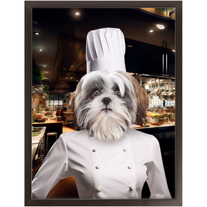 CHEF'S KISS - Chef & Cook Inspired Custom Pet Portrait Framed Satin Paper Print