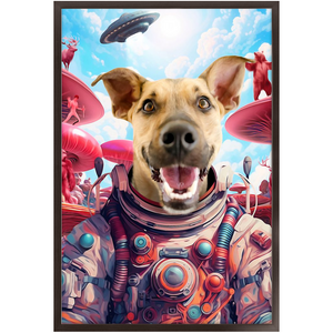 THE ROGAN JOSH EXPERIENCE - Dog In Space Suit Custom Pet Portrait Framed Satin Paper Print