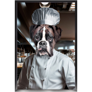 MAKING A MEAL OF IT - Chef & Cook Inspired Custom Pet Portrait Framed Satin Paper Print