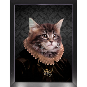 Black Radder - Renaissance Inspired Custom Pet Portrait Framed Satin Paper Print