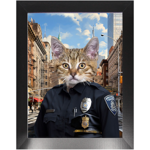 COP TO IT - Police Uniform Inspired Custom Pet Portrait Framed Satin Paper Print