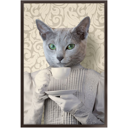 Lady Lick - Renaissance Inspired Custom Pet Portrait Framed Satin Paper Print