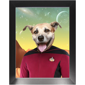 CAPTAIN DIGYARD - Star Trek Inspired Custom Pet Portrait Framed Satin Paper Print