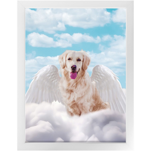 White Angel 2 - Heavenly Angels Inspired Custom Pet Portrait Framed Satin Paper Print