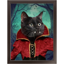 Load image into Gallery viewer, Vampiracle - Halloween &amp; Vampires Inspired Custom Pet Portrait Framed Satin Paper Print