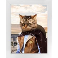 Load image into Gallery viewer, High Loon - Cowboys, Sheriff &amp; Wild West Inspired Custom Pet Portrait Framed Satin Paper Print