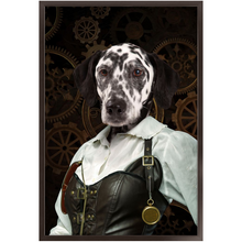 Load image into Gallery viewer, The Timekeeper - Steampunk, Victorian Era Inspired Custom Pet Portrait Framed Satin Paper Print