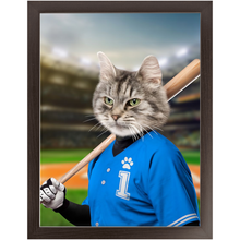 Load image into Gallery viewer, Hard Hitter - Baseball Player &amp; Sports Inspired Custom Pet Portrait Framed Satin Paper Print