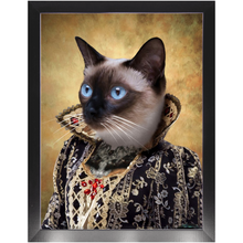 Load image into Gallery viewer, Countess Crows - Renaissance Inspired Custom Pet Portrait Framed Satin Paper Print