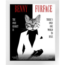 Load image into Gallery viewer, FURFACE Movie Poster - Scarface Inspired Custom Pet Portrait Framed Satin Paper Print