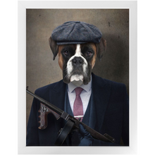 Load image into Gallery viewer, Big Jobs - Peaky Blinders &amp; Gangster Inspired Custom Pet Portrait Framed Satin Paper Print