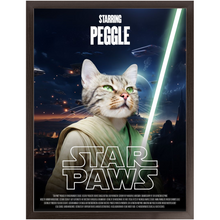 Load image into Gallery viewer, STAR PAWS Movie Poster - Star Wars Inspired Custom Pet Portrait Framed Satin Paper Print