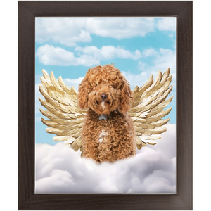 Golden Angel 2 - Heavenly Angels Inspired Custom Pet Portrait Framed Satin Paper Print