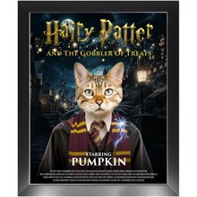 Load image into Gallery viewer, HAIRY PATTER Movie Poster - Harry Potter Inspired Custom Pet Portrait Framed Satin Paper Print