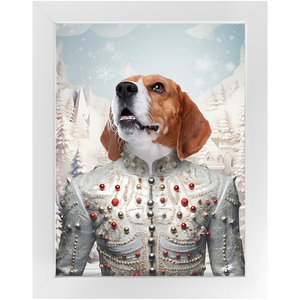 CHRISTMAS CRACKER 1 - Christmas Inspired Custom Pet Portrait Framed Satin Paper Print
