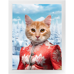 CHRISTMAS CRACKER 9 - Christmas Inspired Custom Pet Portrait Framed Satin Paper Print