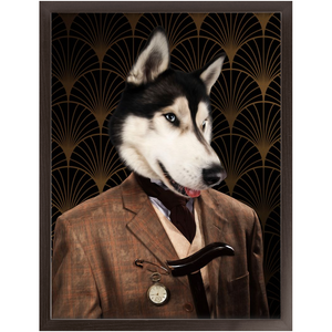 Dappers - Art Deco Inspired Custom Pet Portrait Framed Satin Paper Print