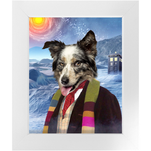 Doctor Hoot - Doctor Who Inspired Custom Pet Portrait Framed Satin Paper Print