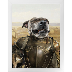 General Mayhem - Renaissance Inspired Custom Pet Portrait Framed Satin Paper Print