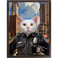 Load image into Gallery viewer, ON THE BEAT - Police Uniform Inspired Custom Pet Portrait Framed Satin Paper Print