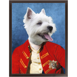 Commander In Mischief - Renaissance Inspired Custom Pet Portrait Framed Satin Paper Print