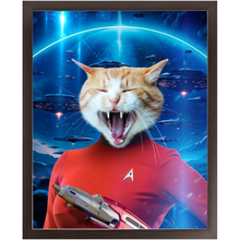 Load image into Gallery viewer, OH HOORAY IN SPACE - Star Trek Inspired Custom Pet Portrait Framed Satin Paper Print