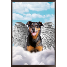 Load image into Gallery viewer, Silver Angel - Heavenly Angels Inspired Custom Pet Portrait Framed Satin Paper Print