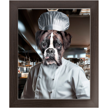 Load image into Gallery viewer, MAKING A MEAL OF IT - Chef &amp; Cook Inspired Custom Pet Portrait Framed Satin Paper Print