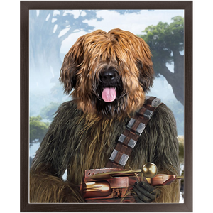 Woofie - Chewbacca & Star Wars Inspired Custom Pet Portrait Framed Satin Paper Print