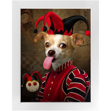 Load image into Gallery viewer, Jest Kidding - Jester, Clowns &amp; Renaissance Inspired Custom Pet Portrait Framed Satin Paper Print