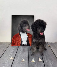 Load image into Gallery viewer, Knight In Brown Satin - Renaissance Inspired Custom Pet Portrait Canvas