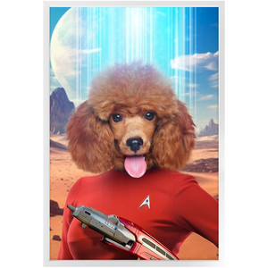 OH HOORAY - BEAMING DOWN - Star Trek Inspired Custom Pet Portrait Framed Satin Paper Print