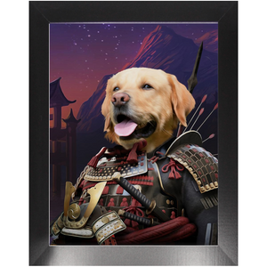 SAMUWRY SMILE - Samurai Inspired Custom Pet Portrait Framed Satin Paper Print