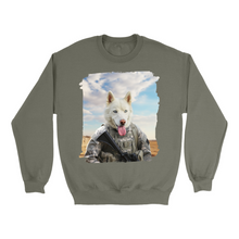 Load image into Gallery viewer, Apparel-DTG-Sweatshirt-Gildan-18000-L-MilitaryGreen-Unisex-CF-20250130205949370