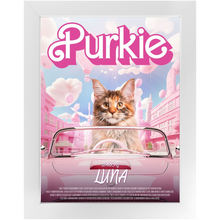 Load image into Gallery viewer, PURKIE Movie Poster - Barbie Inspired Custom Pet Portrait Framed Satin Paper Print