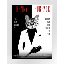 Load image into Gallery viewer, FURFACE Movie Poster - Scarface Inspired Custom Pet Portrait Framed Satin Paper Print