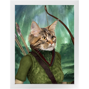 Straight Shooter - Lord of the Rings Inspired Custom Pet Portrait Framed Satin Paper Print