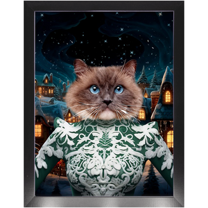 CHRISTMAS CRACKER 13 - Christmas Inspired Custom Pet Portrait Framed Satin Paper Print