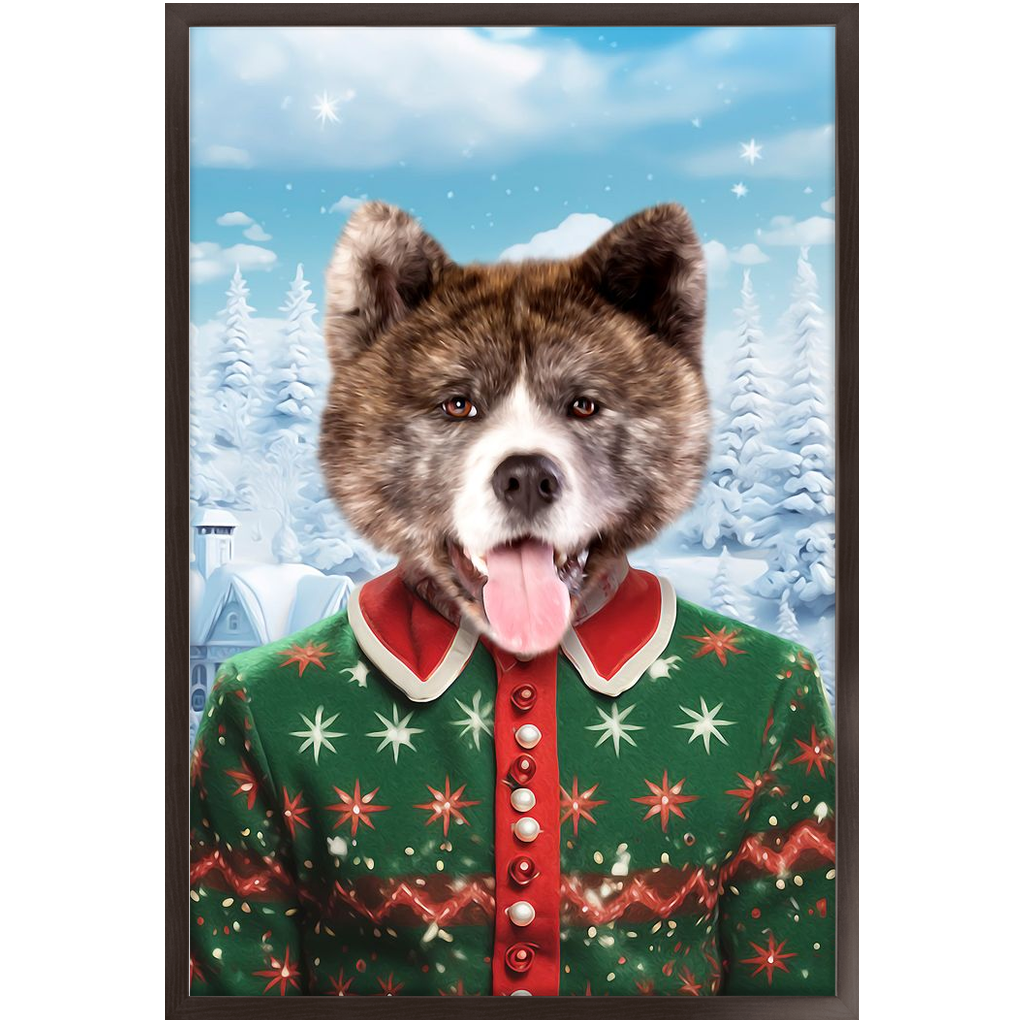 CHRISTMAS CRACKER 12 - Christmas Inspired Custom Pet Portrait Framed Satin Paper Print