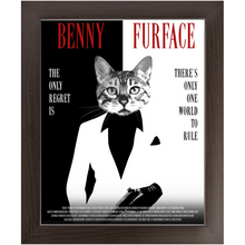 Load image into Gallery viewer, FURFACE Movie Poster - Scarface Inspired Custom Pet Portrait Framed Satin Paper Print