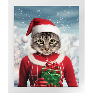 CHRISTMAS CRACKER 11 - Christmas Inspired Custom Pet Portrait Framed Satin Paper Print