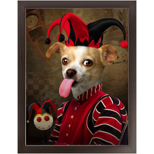 Load image into Gallery viewer, Jest Kidding - Jester, Clowns &amp; Renaissance Inspired Custom Pet Portrait Framed Satin Paper Print